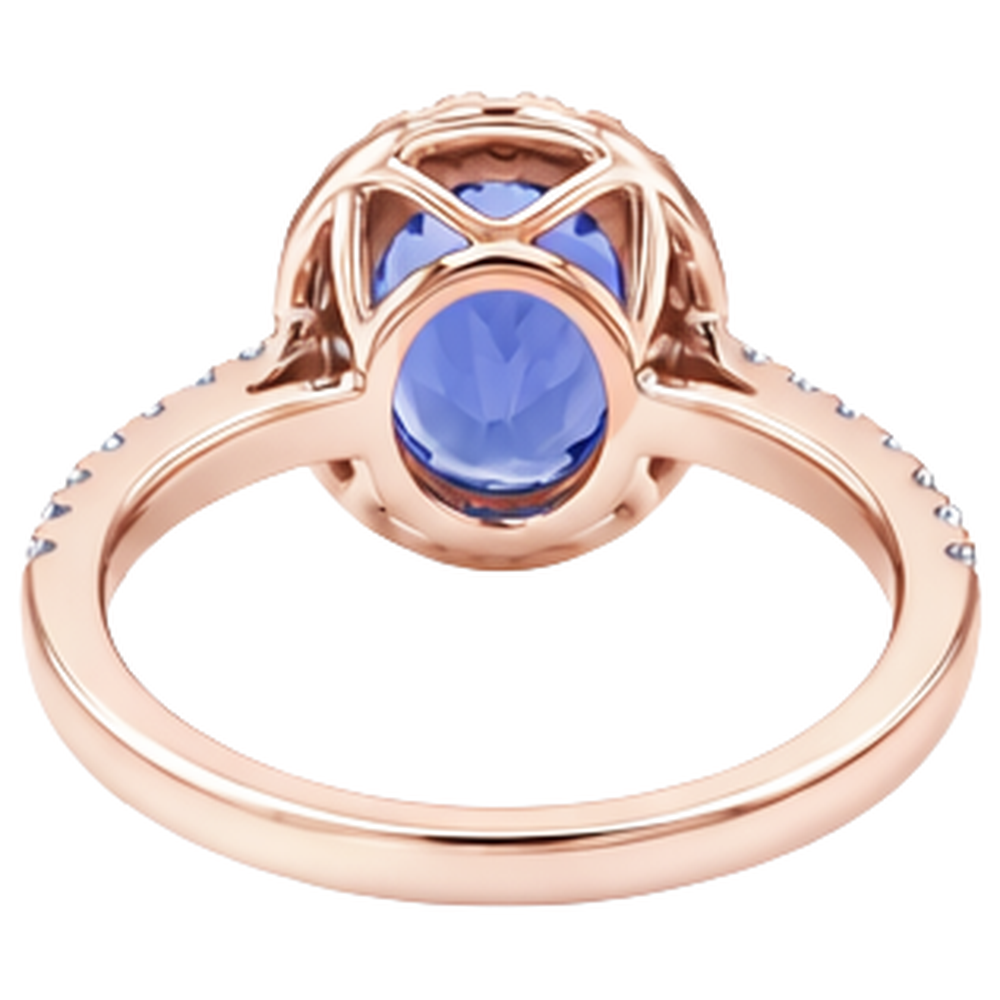 Rose Gold 14K 15.40 Carats Tanzanite With Natural Earth Mined Diamonds Ring New