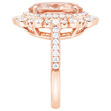 Rose Gold 14K 18 Ct Morganite With Natural Earth Mined Diamonds Wedding Ring New