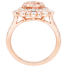 Rose Gold 14K 18 Ct Morganite With Natural Earth Mined Diamonds Wedding Ring New
