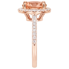 Rose Gold 14K 9 Carats Round Cut Morganite And Natural Earth Mined Diamonds Ring New