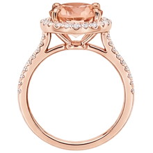Rose Gold 14K 9 Carats Round Cut Morganite And Natural Earth Mined Diamonds Ring New