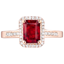 Rose Gold 14K Emerald Cut Red Ruby And Natural Earth Mined Diamond Wedding Ring 5 Ct