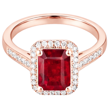 Rose Gold 14K Emerald Cut Red Ruby And Natural Earth Mined Diamond Wedding Ring 5 Ct