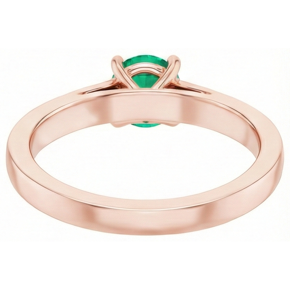 natural round emerald 2.50ct ring top view