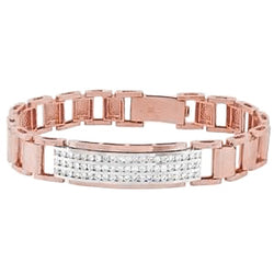 Rose Gold 14K Men Real Diamond Bracelet 3 Carats Diamond Jewelry