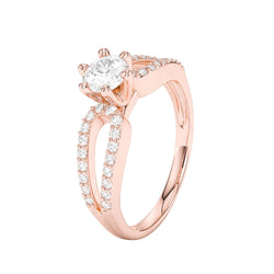 Rose Gold 1.75 Ct Real Diamond Engagement Ring Accented Jewelry