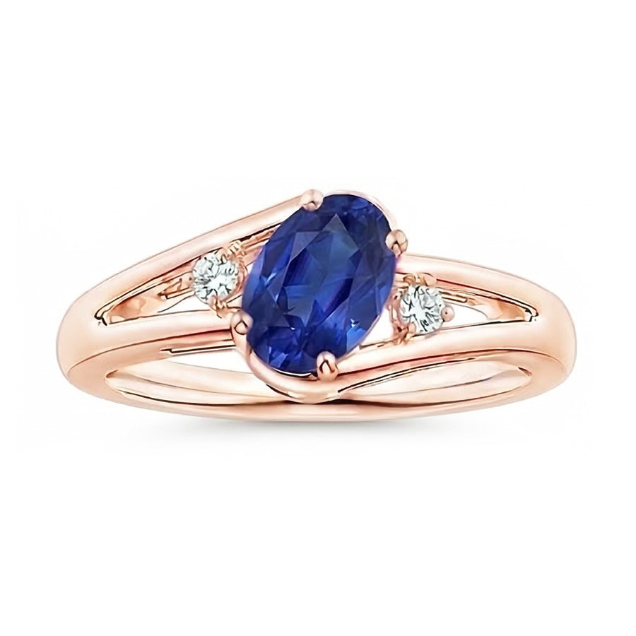 natural round sapphire 2.25ct ring close up detail