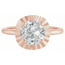 Rose Gold 4 Carat Cushion Natural Earth Mined DIAMOND ( NOT LAB GROWN ) Ring
