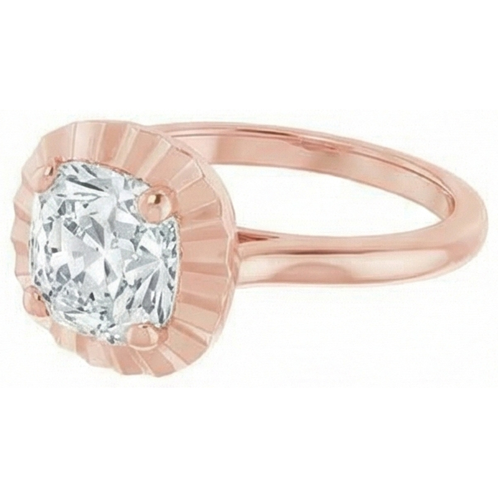 Rose Gold 4 Carat Cushion Natural Earth Mined DIAMOND ( NOT LAB GROWN ) Ring