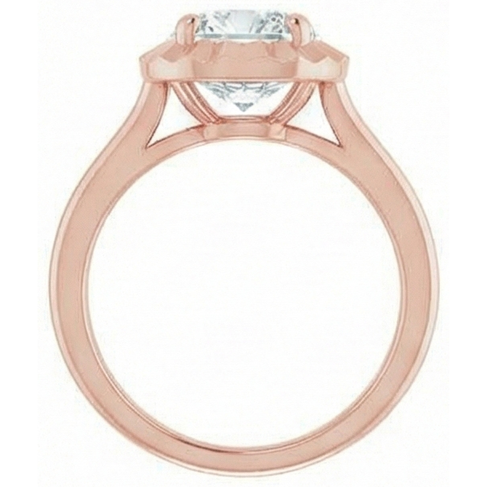 Rose Gold 4 Carat Cushion Natural Earth Mined DIAMOND ( NOT LAB GROWN ) Ring