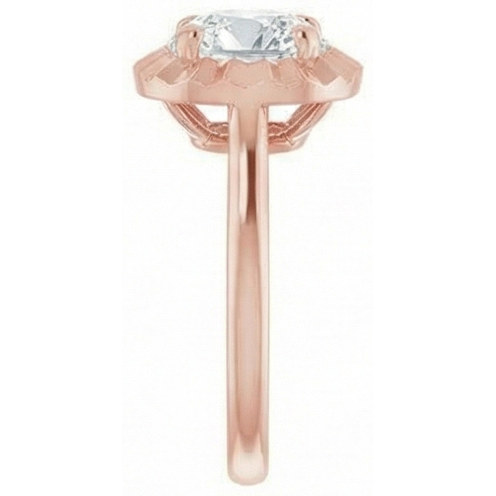 Rose Gold 4 Carat Cushion Natural Earth Mined DIAMOND ( NOT LAB GROWN ) Ring