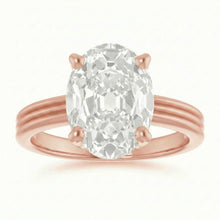 Rose Gold 6 Carat Old Miner Natural Earth Mined Diamond Ring