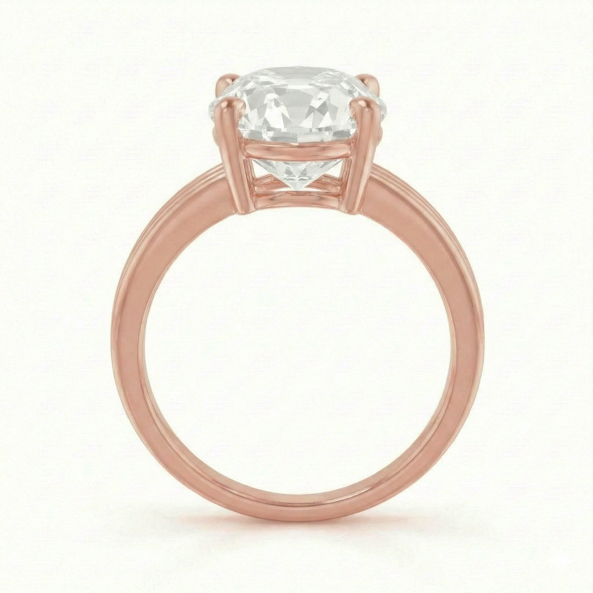 Rose Gold 6 Carat Old Miner Natural Earth Mined Diamond Ring