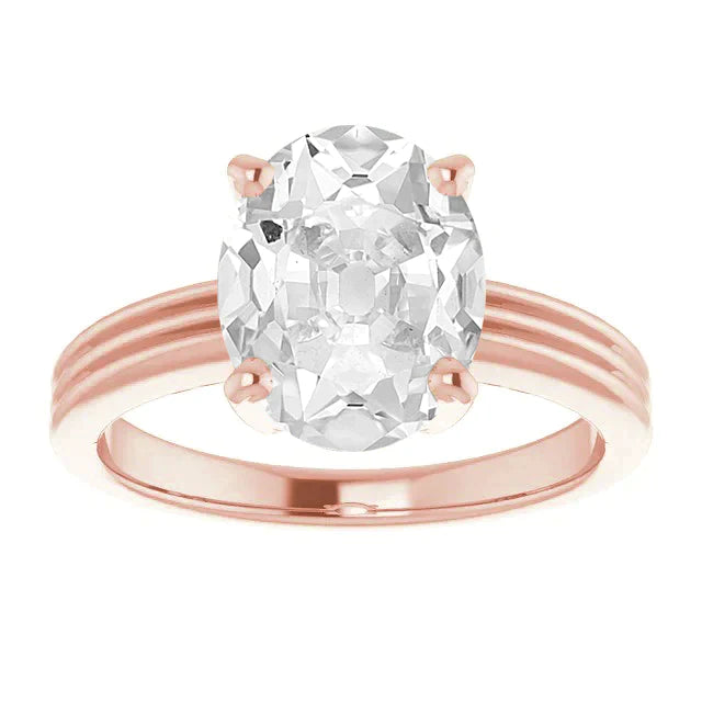 Rose Gold 6 Carat Old Miner Real Diamond Ring