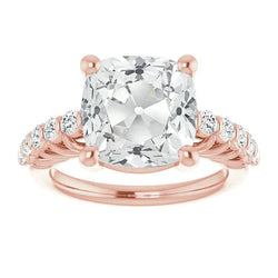 Rose Gold 7 Carat Natural Earth Mined Diamond Ring