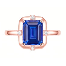Rose Gold Gemstone Ring Ceylon Sapphire & Round Natural Earth Mined Diamonds 2.50 Carats