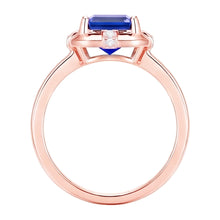 Rose Gold Gemstone Ring Ceylon Sapphire & Round Natural Earth Mined Diamonds 2.50 Carats