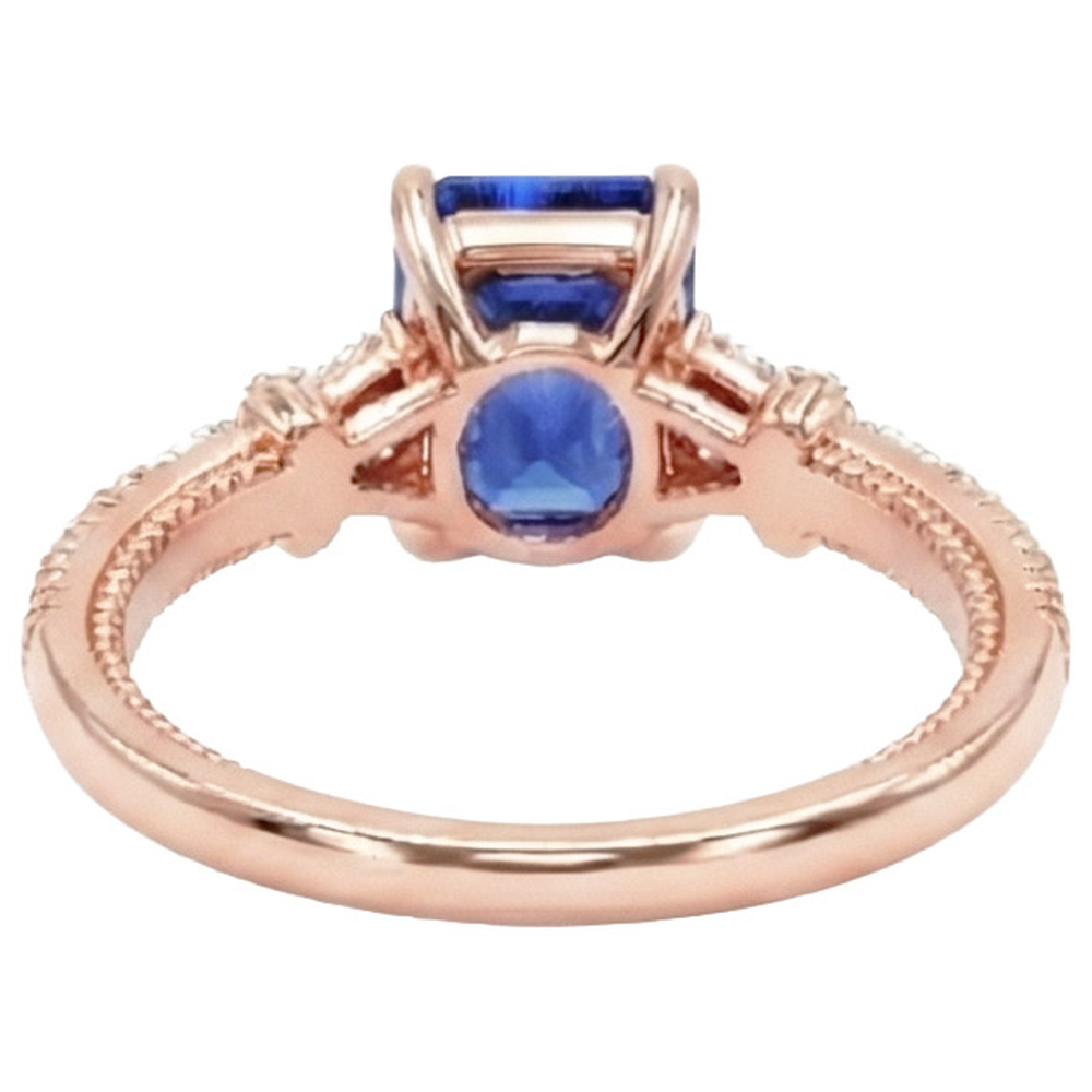natural round sapphire 4ct ring top view