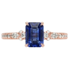 natural round sapphire 4ct ring profile view