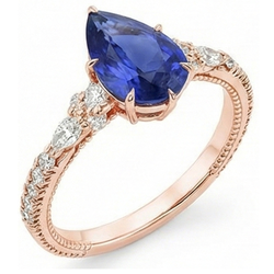 Natural Sapphire Ring 5.50ct - Rose Gold 14K