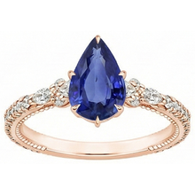 natural round sapphire 5.50ct ring profile view