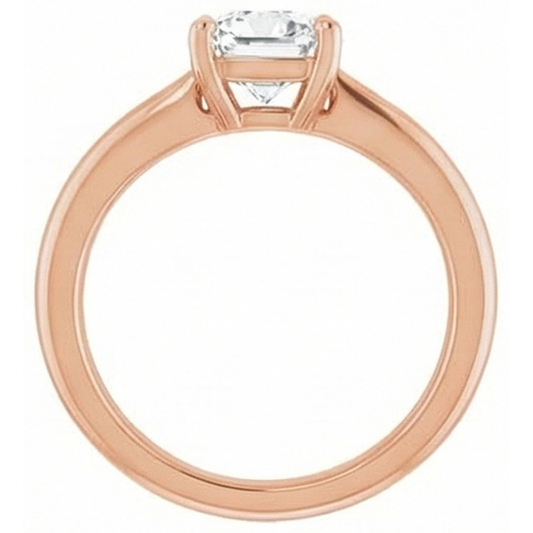 Solitaire Engagement Ring 14K Rose Gold with Fine Diamond – front view