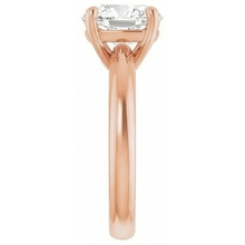 Solitaire Engagement Ring 14K Rose Gold with Fine Diamond – side view