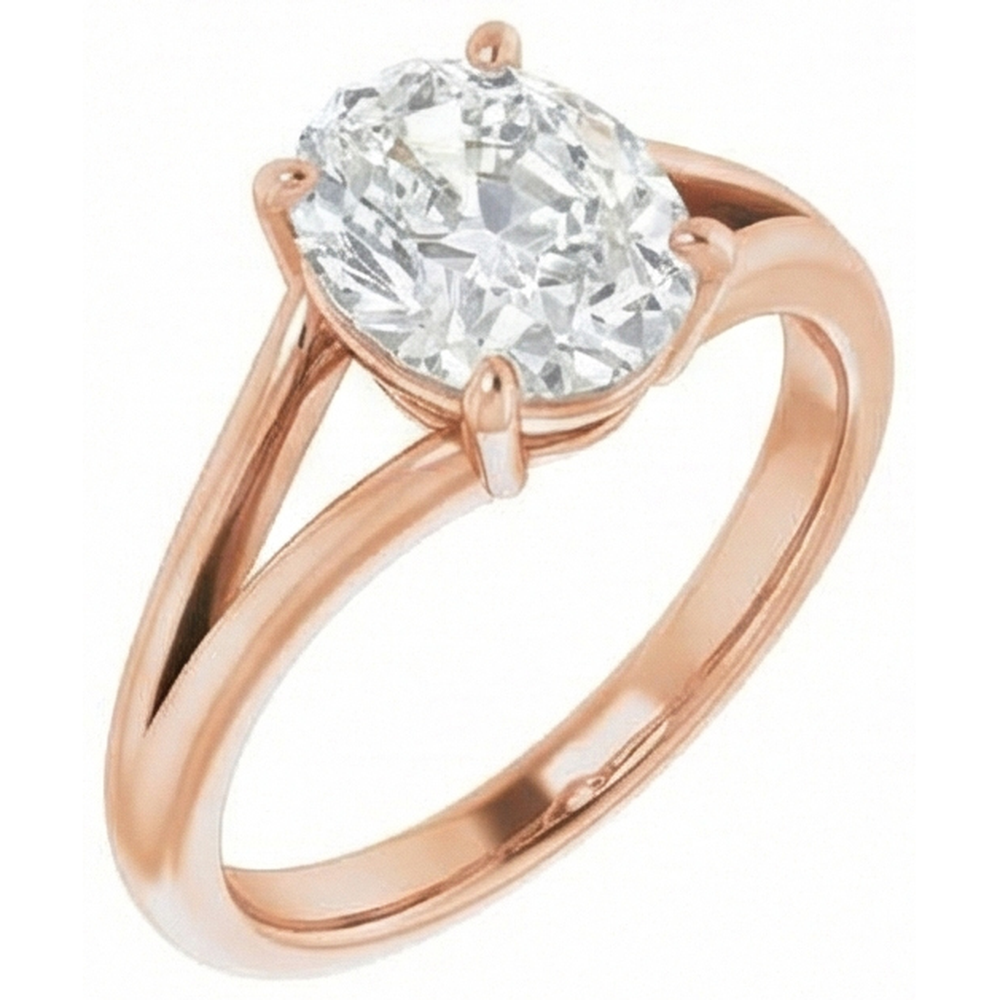 Handcrafted Solitaire Engagement Ring 4.50 ct – angle view