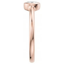 Rose Gold Pear Solitaire Old Miner Real Natural Earth Mined Diamond Ring Bezel Set 1 Carat