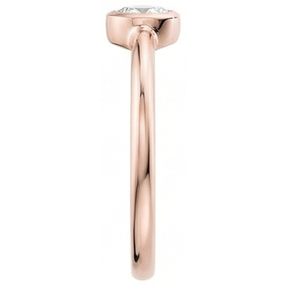 Rose Gold Pear Solitaire Old Miner Real Natural Earth Mined Diamond Ring Bezel Set 1 Carat