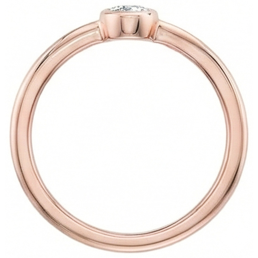 Rose Gold Pear Solitaire Old Miner Real Natural Earth Mined Diamond Ring Bezel Set 1 Carat