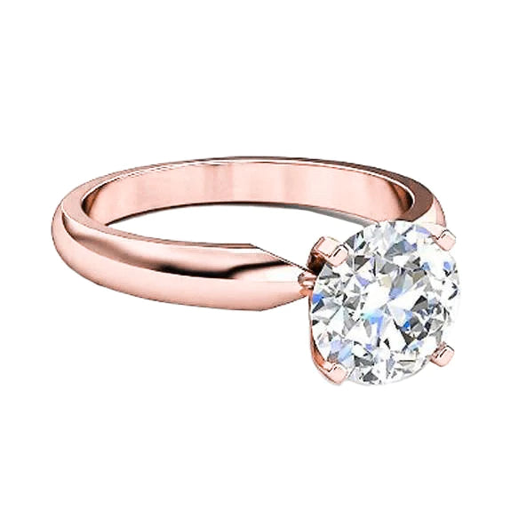 Rose Gold Real Diamond Ring Solitaire Ring 1.01 Carat