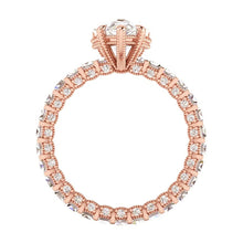 Rose Gold Real Pear Diamond Engagement Ring 5.85 Carats