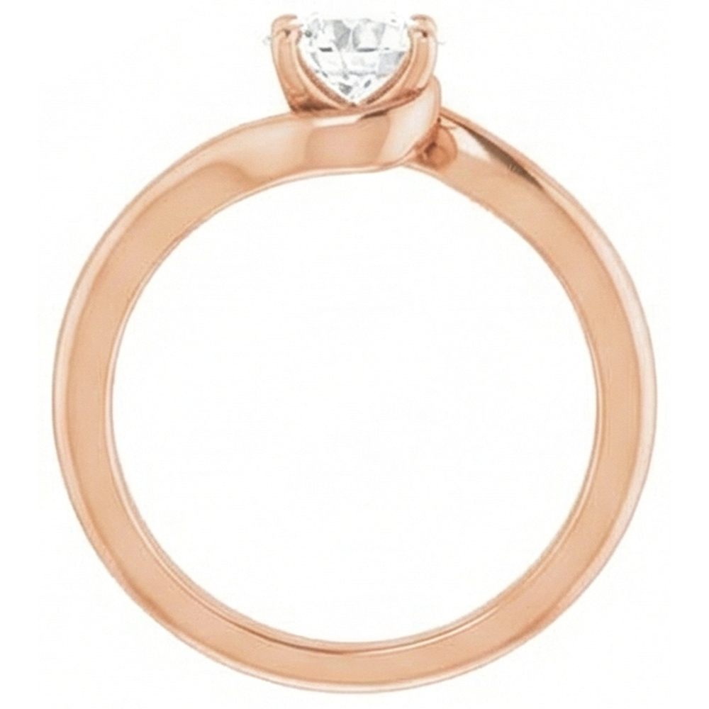 Real Fine Diamond Solitaire Ring – side view