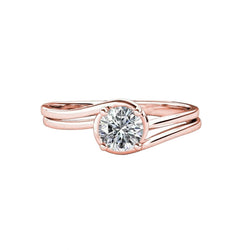 Rose Gold Solitaire Real Round Diamond Engagement Ring 1.75 Ct