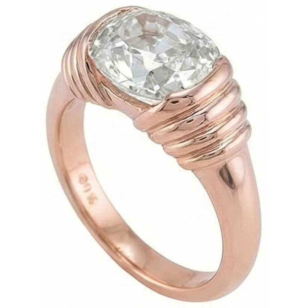 natural cushion diamond 2.25ct ring close up detail