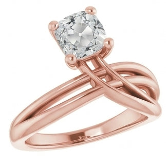 natural cushion diamond 5ct ring close up detail