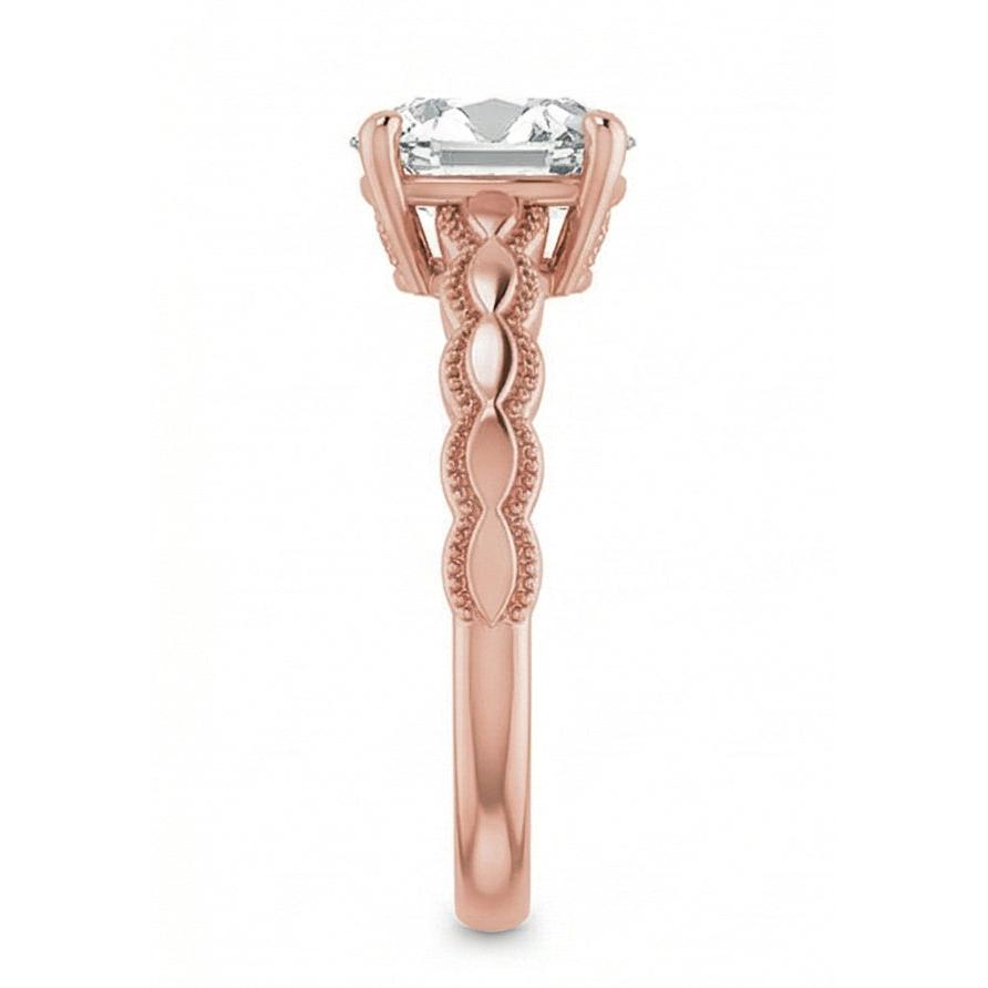 Rose Gold Solitaire Ring Oval Old Mine Cut Real Natural Earth Mined DIAMOND ( NOT LAB GROWN ) 3.25 Carats