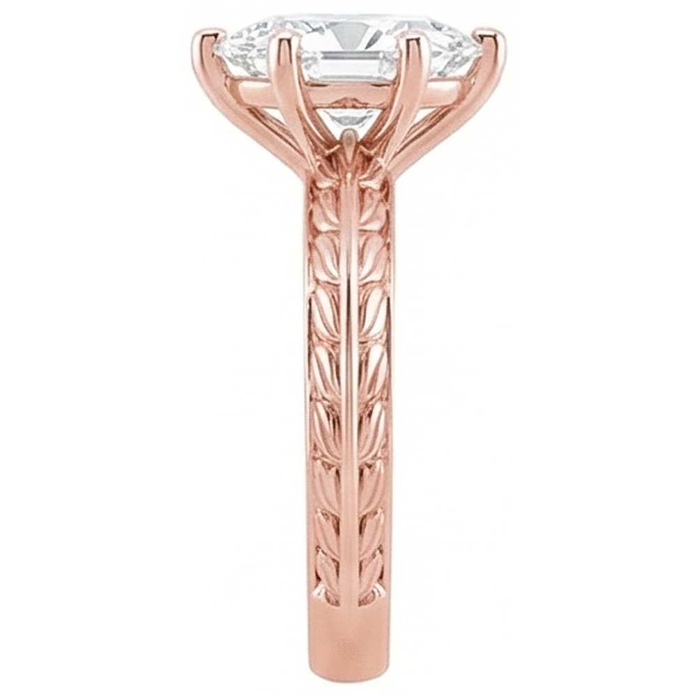 natural pear diamond 3.50ct ring profile view