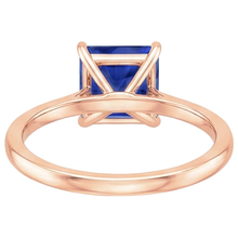 Rose Gold Solitaire Ring Princess Sri Lankan Sapphire 3.50 Carats