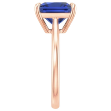 Rose Gold Solitaire Ring Princess Sri Lankan Sapphire 3.50 Carats