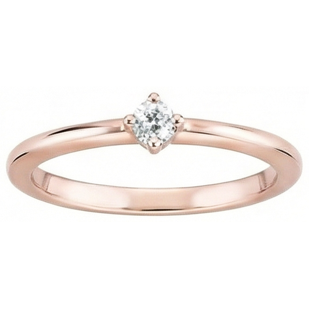 Rose Gold Solitaire Round Cut Ring Old Mine Cut Real Natural Earth Mined Diamond 1 Carat