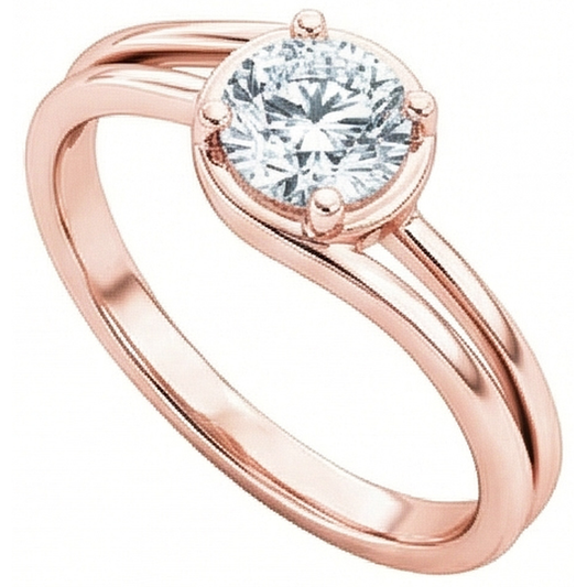 Rose Gold Solitaire Round Natural Earth Mined Diamond Engagement Ring 1.75 Ct
