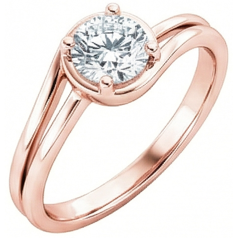 Rose Gold Solitaire Round Natural Earth Mined Diamond Engagement Ring 1.75 Ct