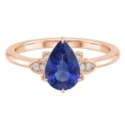 Natural Sapphire Ring 3ct - Rose Gold 14K