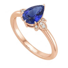 natural round sapphire 3ct ring top view