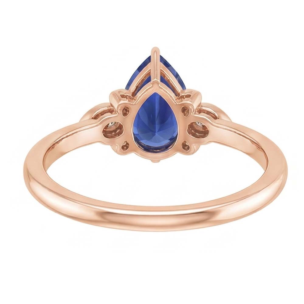 natural round sapphire 3ct ring profile view