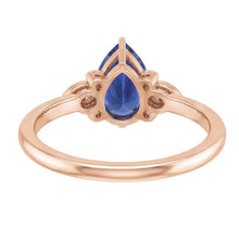 natural round sapphire 3ct ring profile view