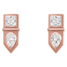 Real Fine Diamond Stud Earrings 1 ct 14 Karat Rose Gold – main view