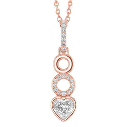Bezel-Set Pendant Necklace – Diamond 1 ct 14K Rose Gold